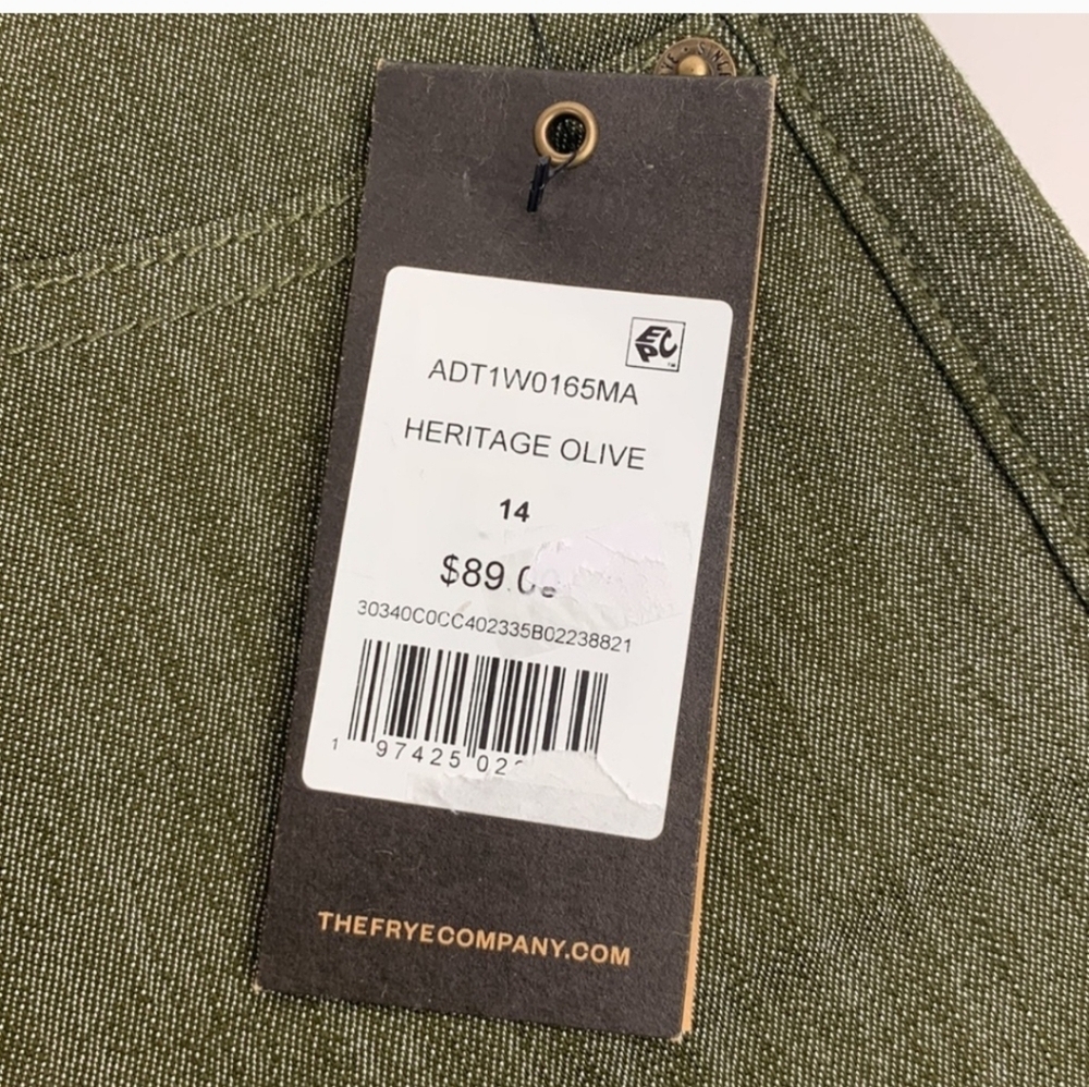 Frye Heritage Olive Green Shorts Raw Hem - Picture 6 of 9